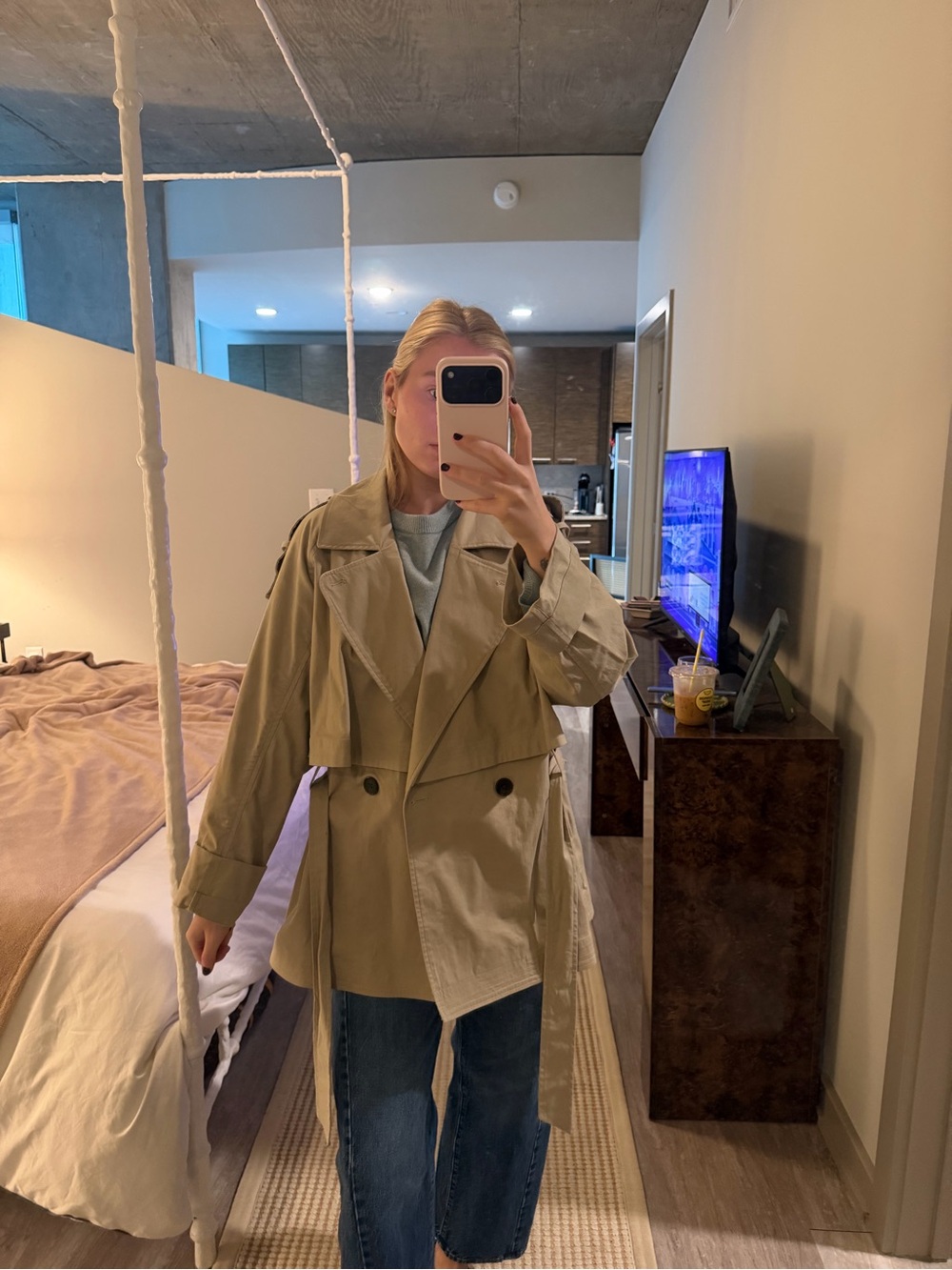 Velvet by Graham & Spencer Khaki Trench Coat